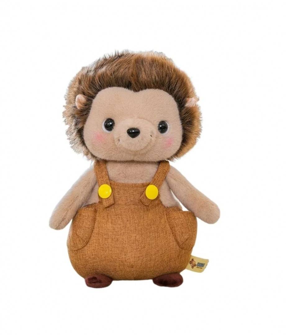 Mascota de plus, Ariciul cu salopeta, maro, 26 cm