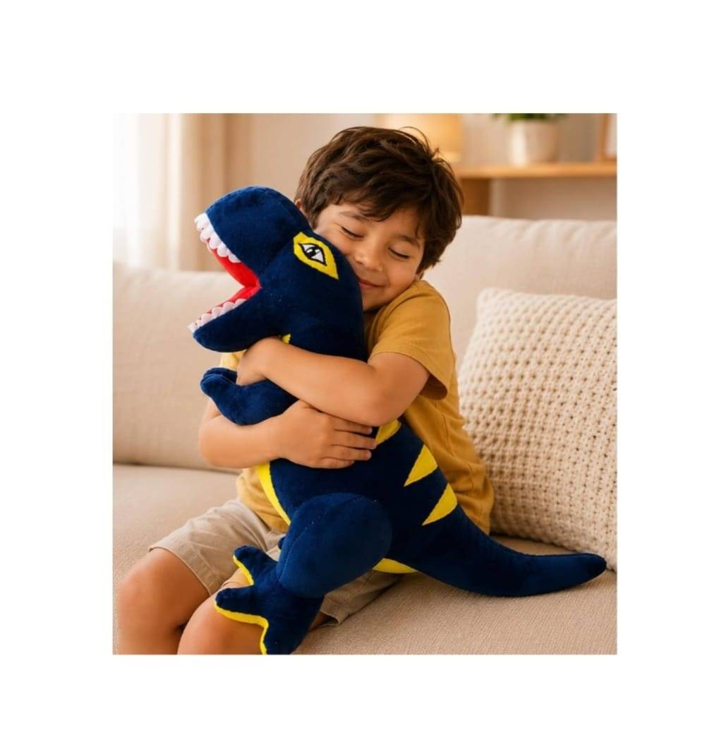 Mascota de plus, T-rex, MASHASHOP, albastru, 65 cm