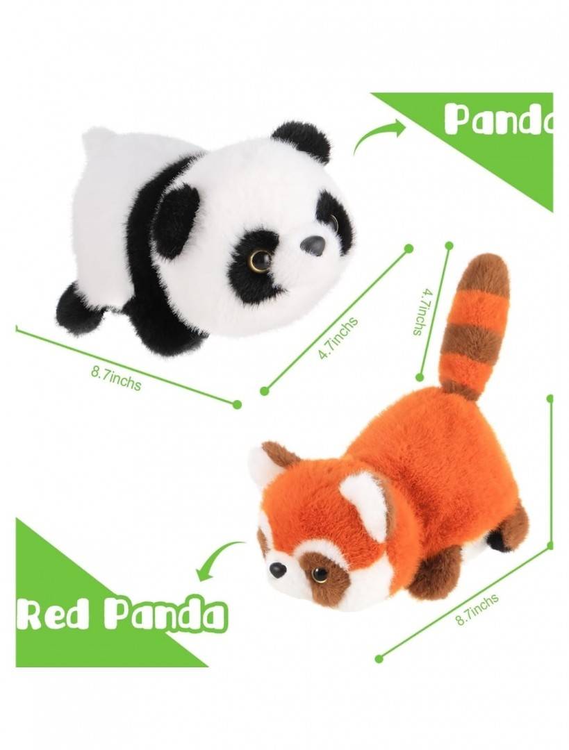 Mascota reversibila, Urs Panda si Vulpea Rosie, multicolor, 30 cm
