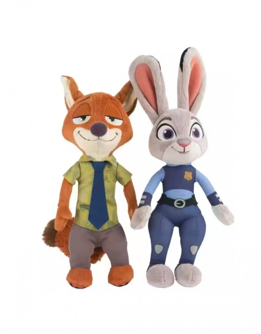 Mascote de plus, Iepurasul si Vulpea, Zootopia, Judy si Nick, multicolor, 38 cm