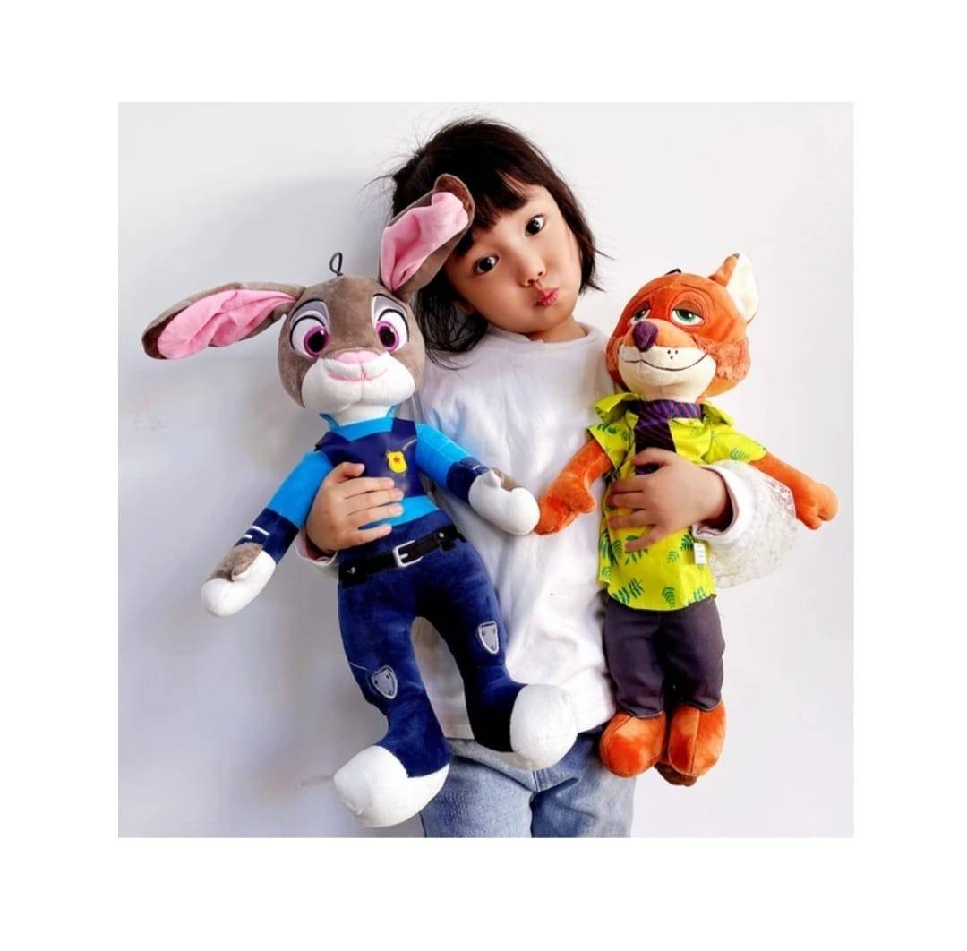Mascote de plus, Iepurasul si Vulpea, Zootopia, Judy si Nick, multicolor, 38 cm