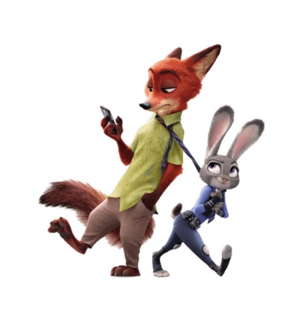 Mascote de plus, Iepurasul si Vulpea, Zootopia, Judy si Nick, multicolor, 38 cm