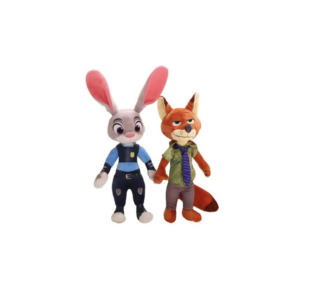 Mascote de plus, Iepurasul si Vulpea, Judy si Nick, multicolor, 48 cm
