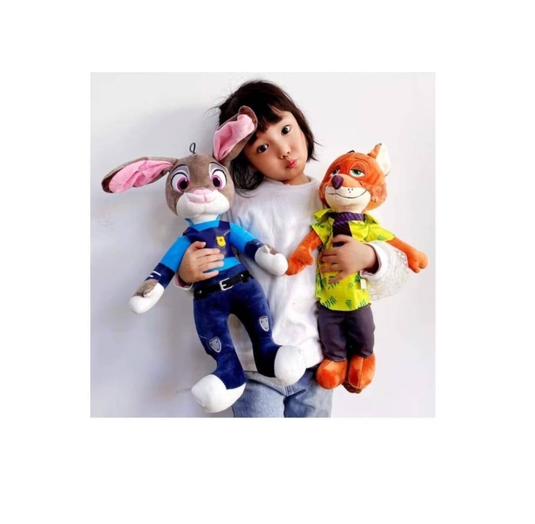 Mascote de plus, Iepurasul si Vulpea, Judy si Nick, multicolor, 48 cm