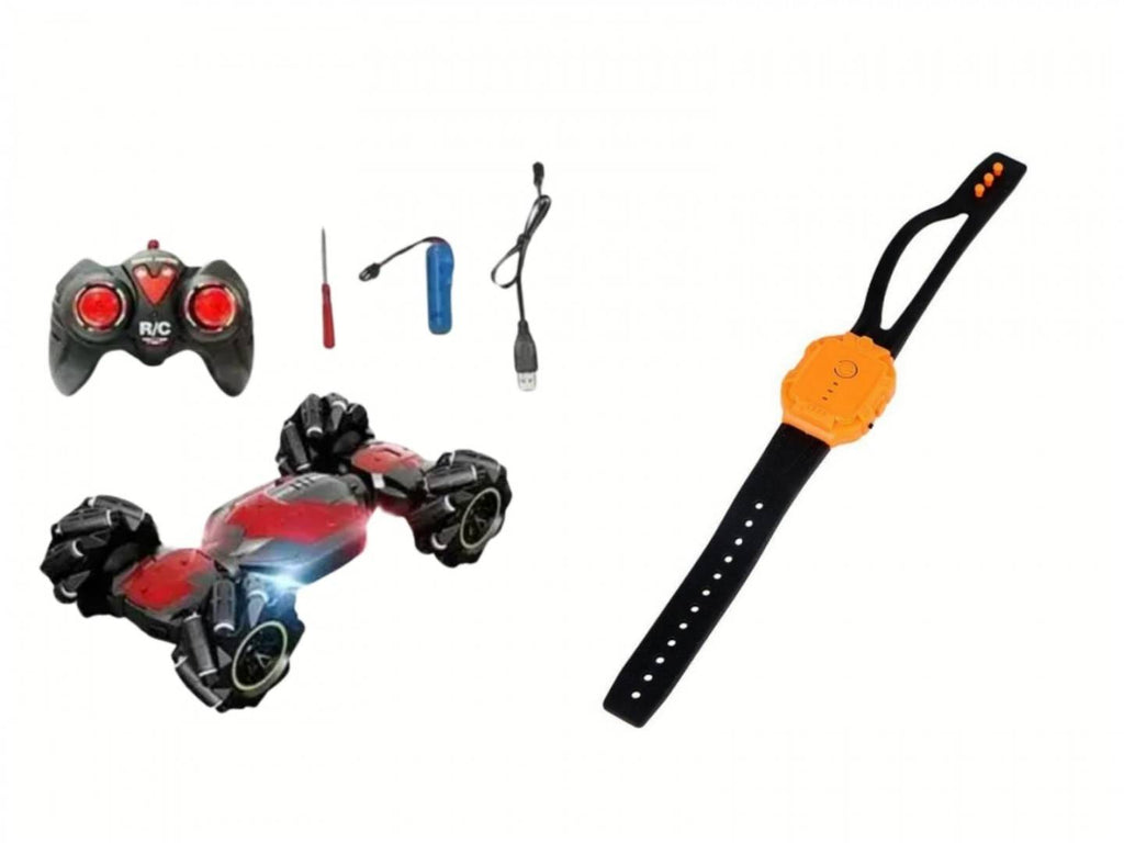Masina cu telecomanda si control prin gesturi , 360 grade rotire , Drift 4 x 4, carcasa metal, scara 1;16, rosu, 25 cm