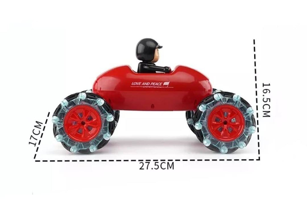 Masina cu telecomanda si control prin gesturi, 360 grade rotire, Drift 4 x 4 lumini led, rosu, 33 cm