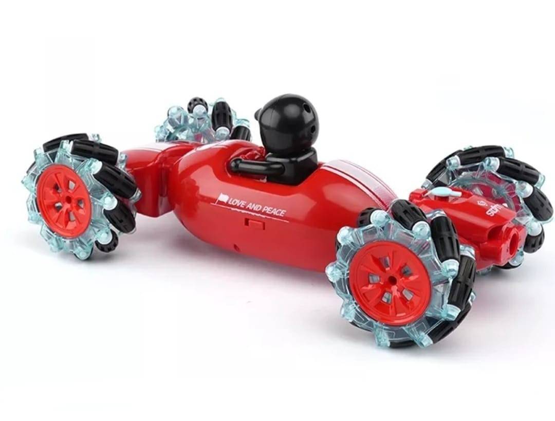 Masina cu telecomanda si control prin gesturi, 360 grade rotire, Drift 4 x 4 lumini led, rosu, 33 cm