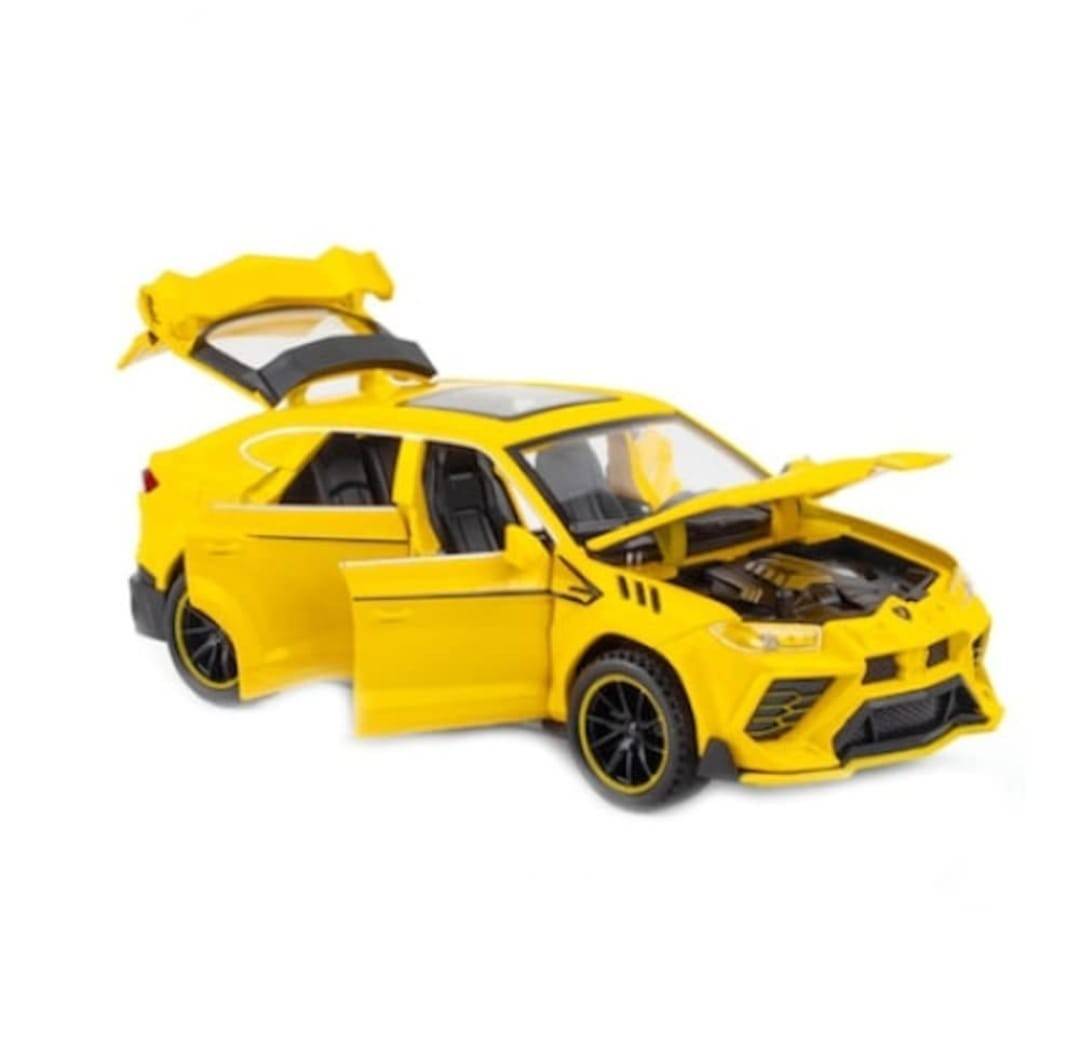 Masina de jucarie pentru copii, Lamborghini Urus, lumini si sunete, 1:32, metal/ABS, galben