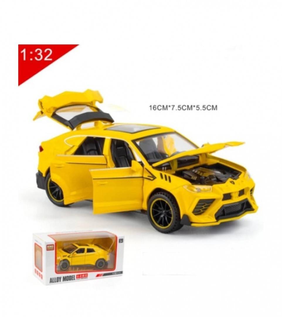 Masina de jucarie pentru copii, Lamborghini Urus, lumini si sunete, 1:32, metal/ABS, galben