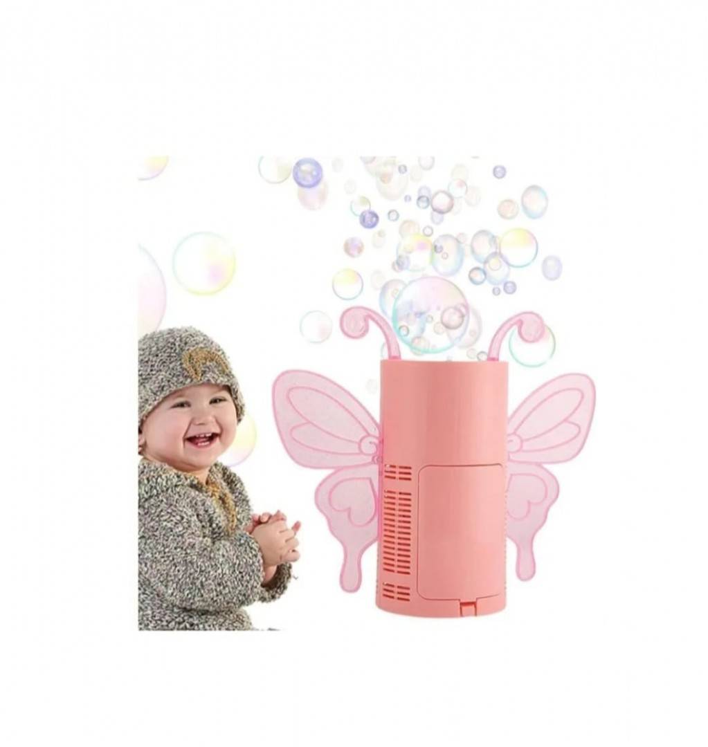 Masina electrica cu bule, Angel, LED, roz, 21 cm