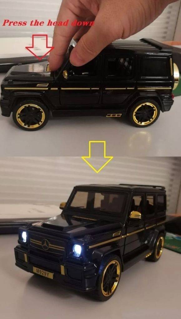 Masina jucarie tip Mercedes G-Klass, negru, 22 cm