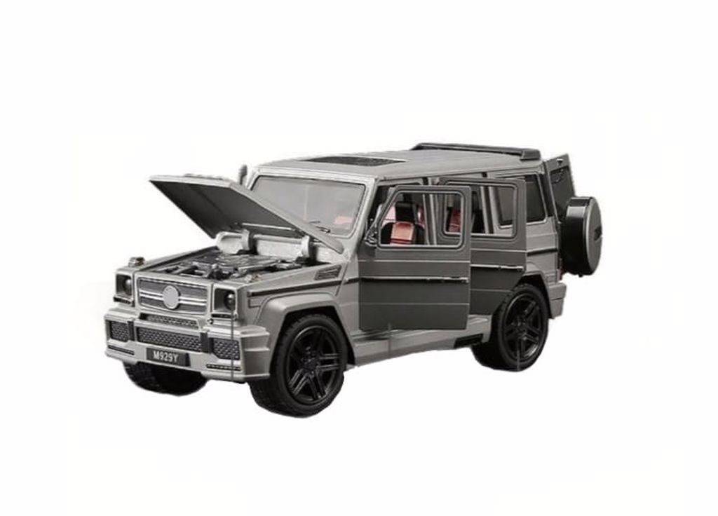 Masina jucarie tip Mercedes G-Klass, gri, 22 cm