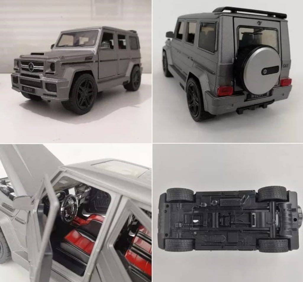 Masina jucarie tip Mercedes G-Klass, gri, 22 cm