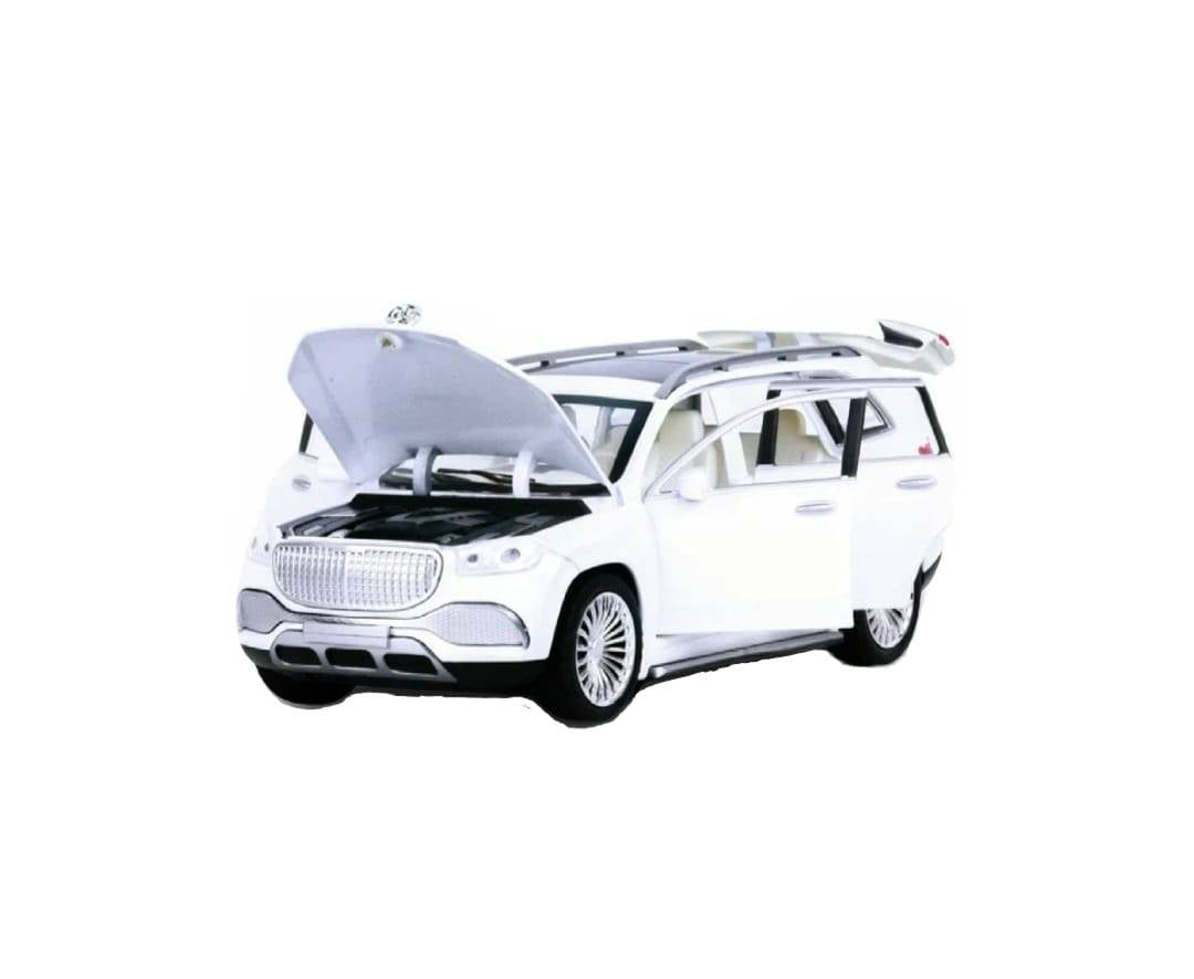 Masina metal mecanica, model Mercedes Maybach GLS 600, scara 1:24, sunete, usi mobile, capota mobila, portbagaj mobil, alb, 2