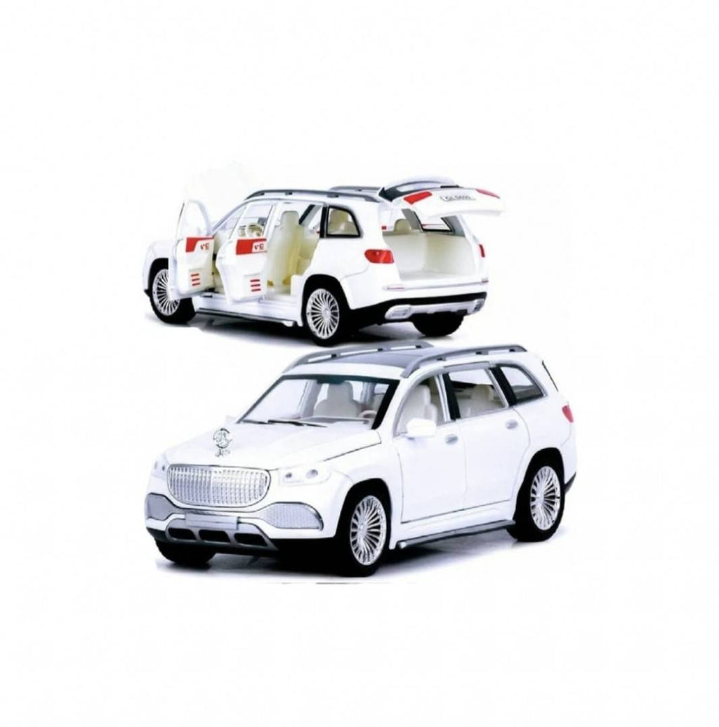 Masina metal mecanica, model Mercedes Maybach GLS 600, scara 1:24, sunete, usi mobile, capota mobila, portbagaj mobil, alb, 2