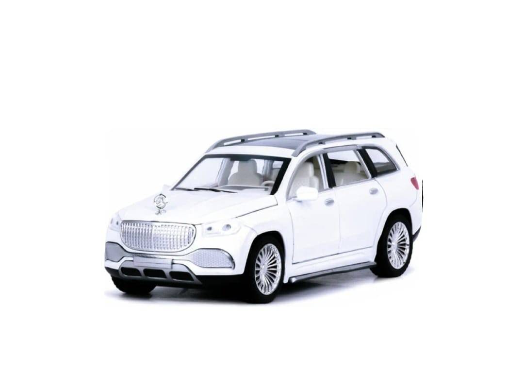 Masina metal mecanica, model Mercedes Maybach GLS 600, scara 1:24, sunete, usi mobile, capota mobila, portbagaj mobil, alb, 2