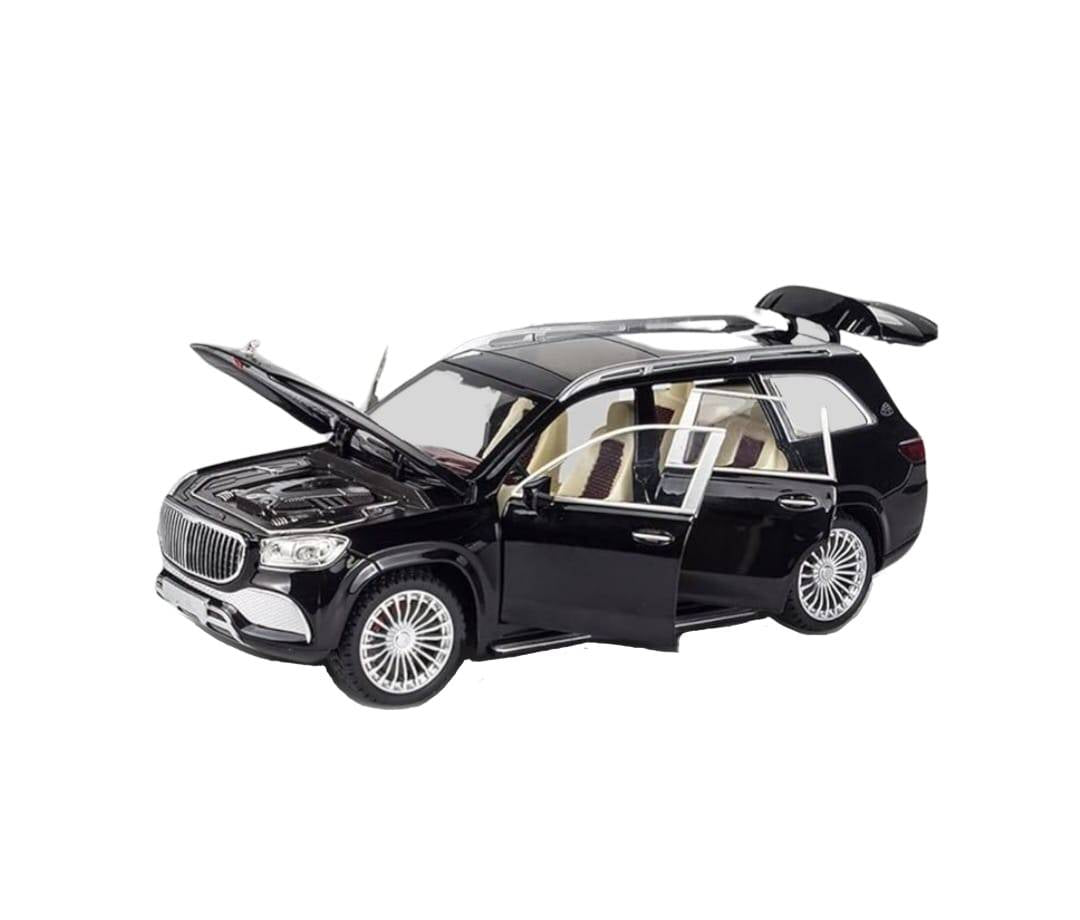 Masina metal mecanica, model Mercedes Maybach GLS 600, scara 1:24, sunete, usi mobile, capota mobila, portbagaj mobil, negru,