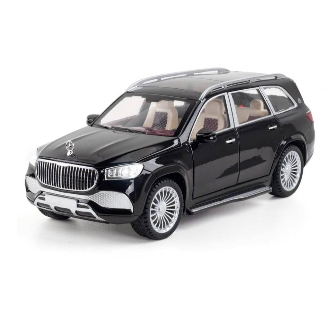 Masina metal mecanica, model Mercedes Maybach GLS 600, scara 1:24, sunete, usi mobile, capota mobila, portbagaj mobil, negru,