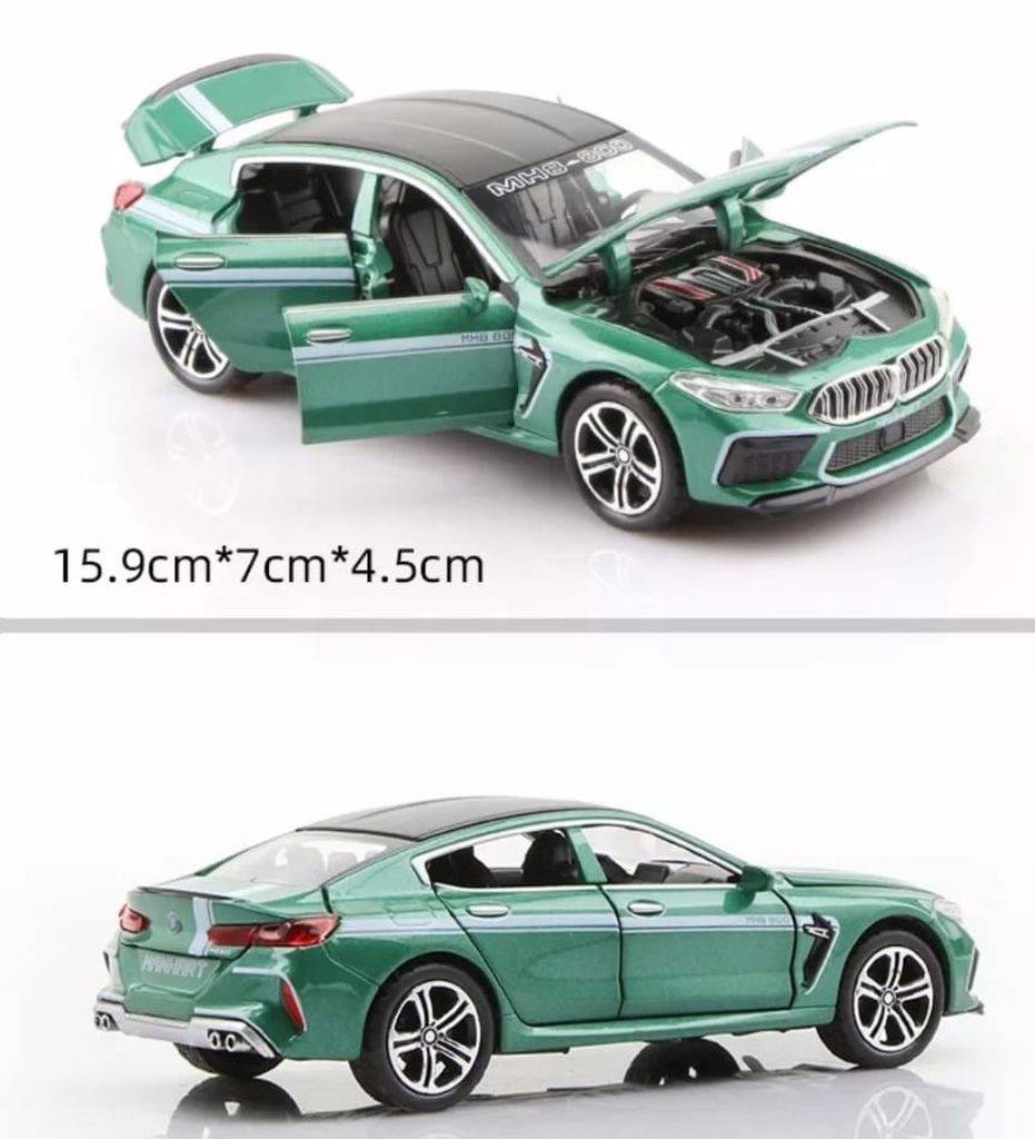 Masina tip BMW M8, metalica, verde,15cm