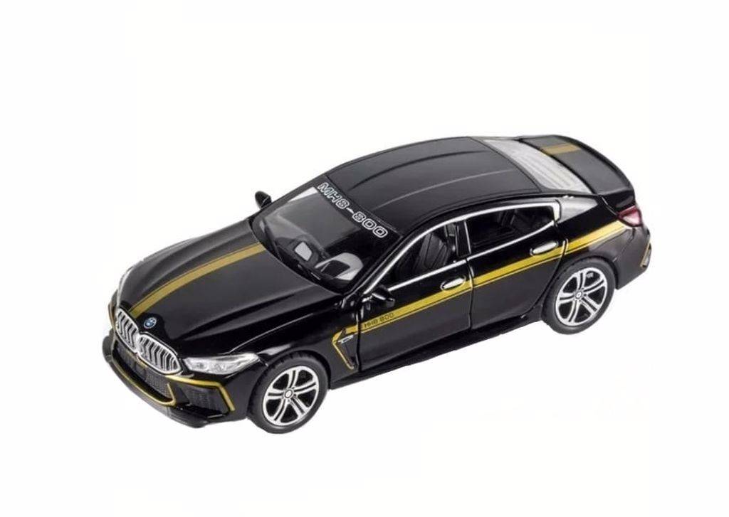 Masina tip BMW M8, metalica, sunete si lumini, negru,15 cm