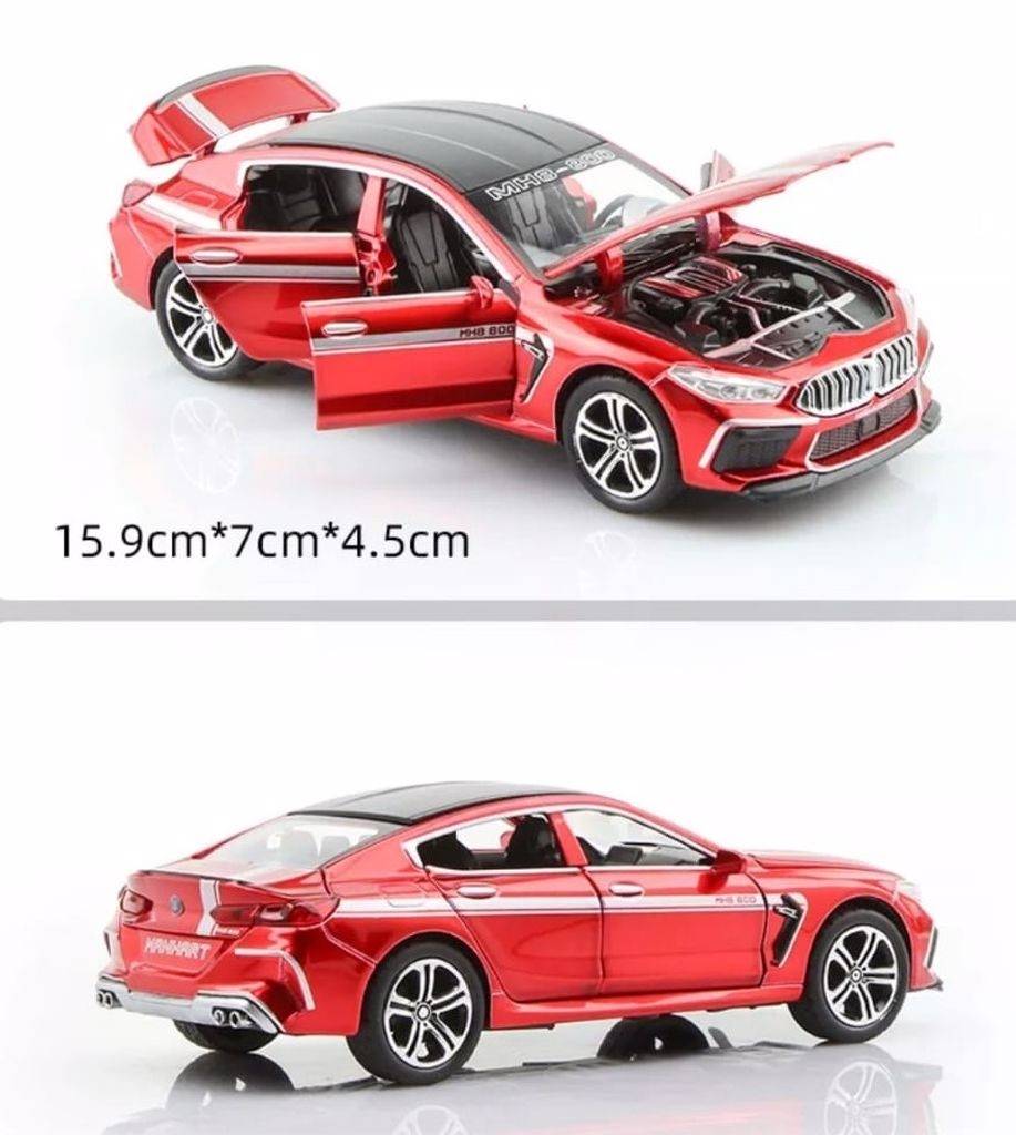 Masina tip BMW M8, metalica,rosu,15cm