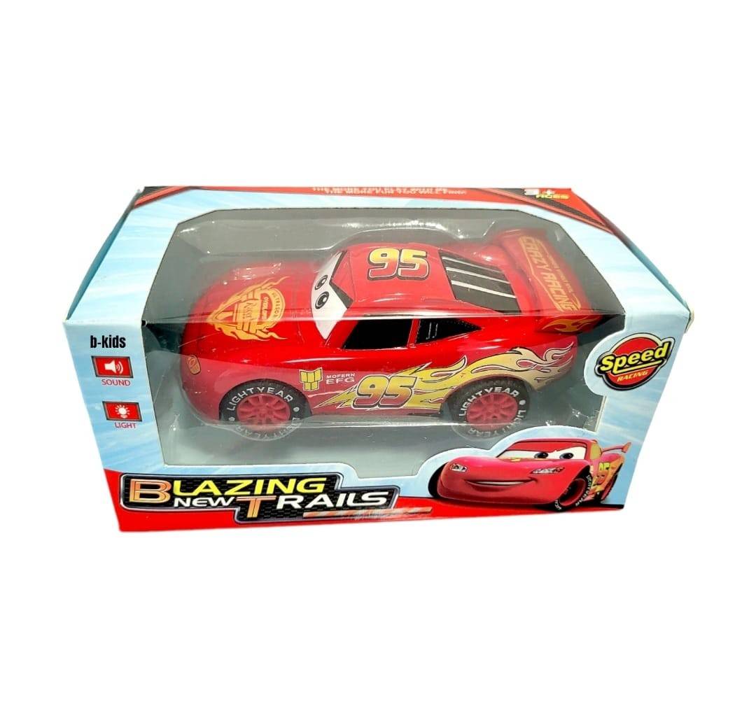 Masinuta Cars metalica cu sunete si lumini, rosu, 12 cm