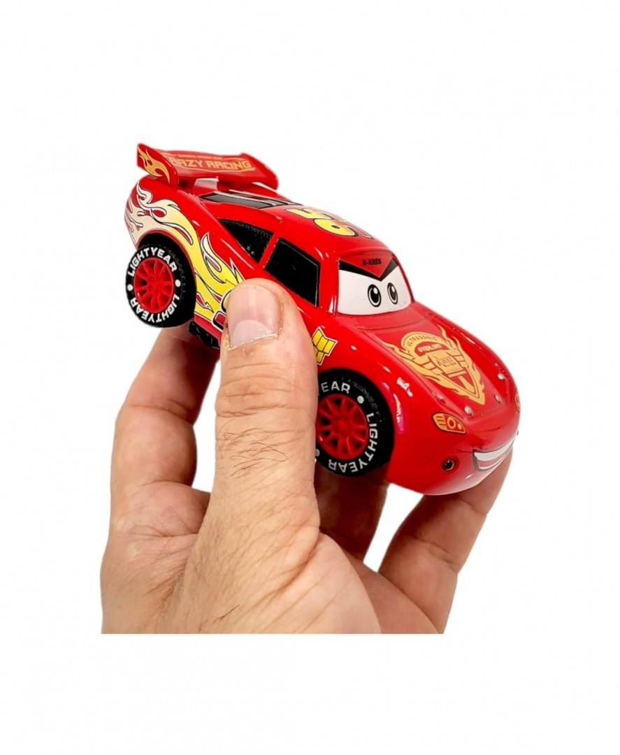 Masinuta Cars metalica cu sunete si lumini, rosu, 12 cm