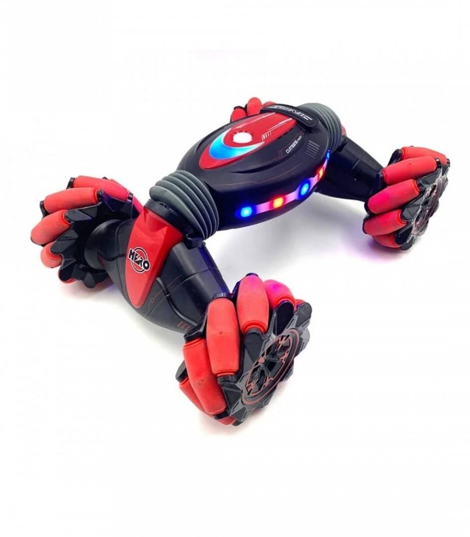 Masinuta controlabila prin gesturi si telecomanda, sunete si lumini, 360 grade, rosu, 42 cm