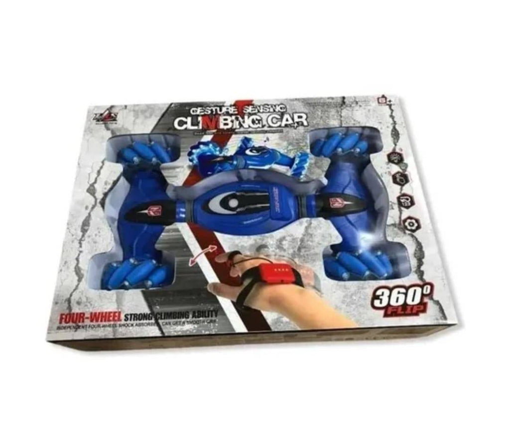 Masinuta controlabila prin gesturi si telecomanda, sunete si lumini, albastru, 42 cm
