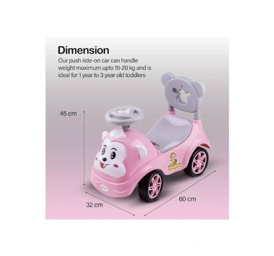 Masinuta copii fara pedale, Ride on, muzica, lumini,claxon, roz, 1 an+