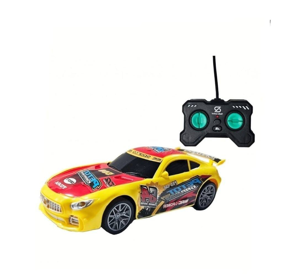 Masinuta cu telecomanda, scara 1:22, lumineaza farurile, stanga, dreapta, galben, 18 cm
