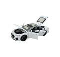 Masinuta metal mecanica, AUDI RS7,usi mobile, capota mobila, portbagaj mobil, alb, 19.5 cm