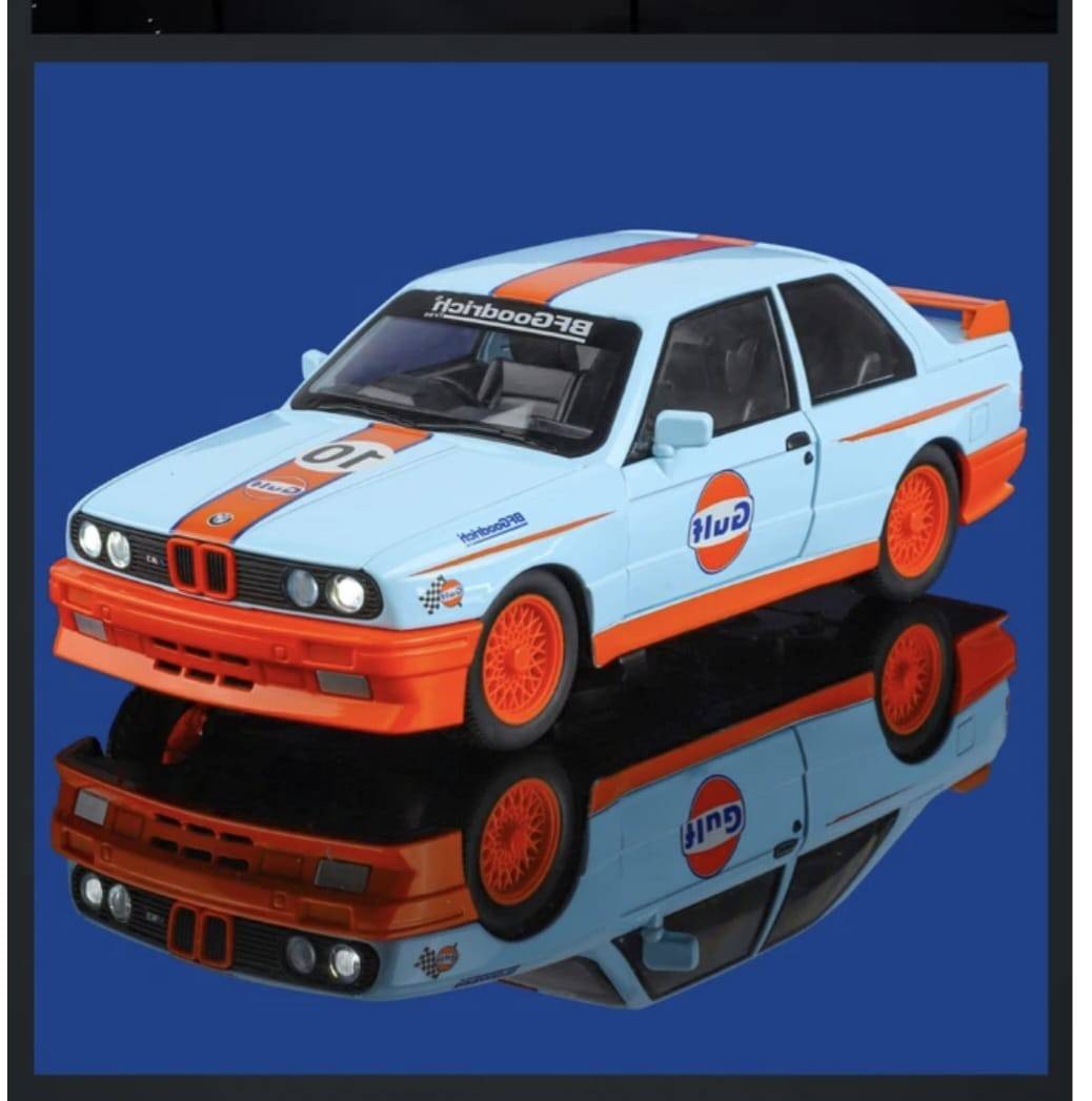 Masinuta metal mecanica, BMW M3 E30 , scara 1:24, sunete, 2 usi mobile, capota mobila, portbagaj mobil, blue, 21 cm