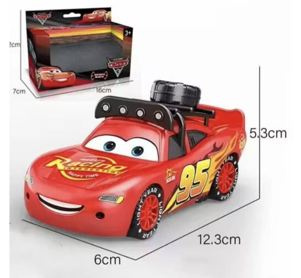 Masinuta metal mecanica, Cars 3, McQueen, MASHASHOP, sunet si lumini, rosu, 12 cm