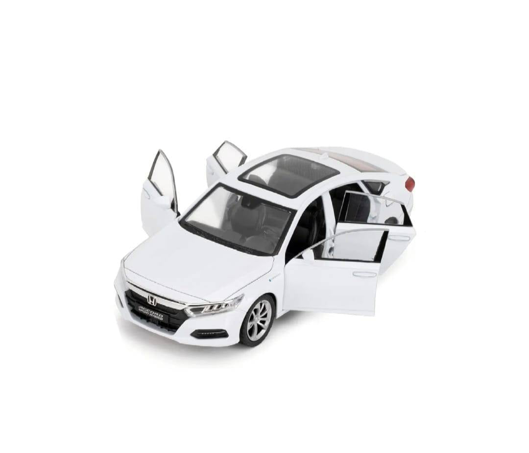 Masinuta metal mecanica, Honda Accord, 1:24, sunete, usi mobile, capota mobila, portbagaj mobil, alb, 20 cm