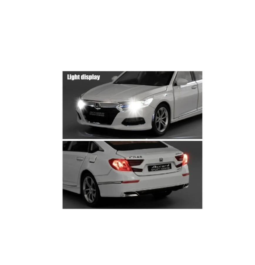 Masinuta metal mecanica, Honda Accord, 1:24, sunete, usi mobile, capota mobila, portbagaj mobil, alb, 20 cm