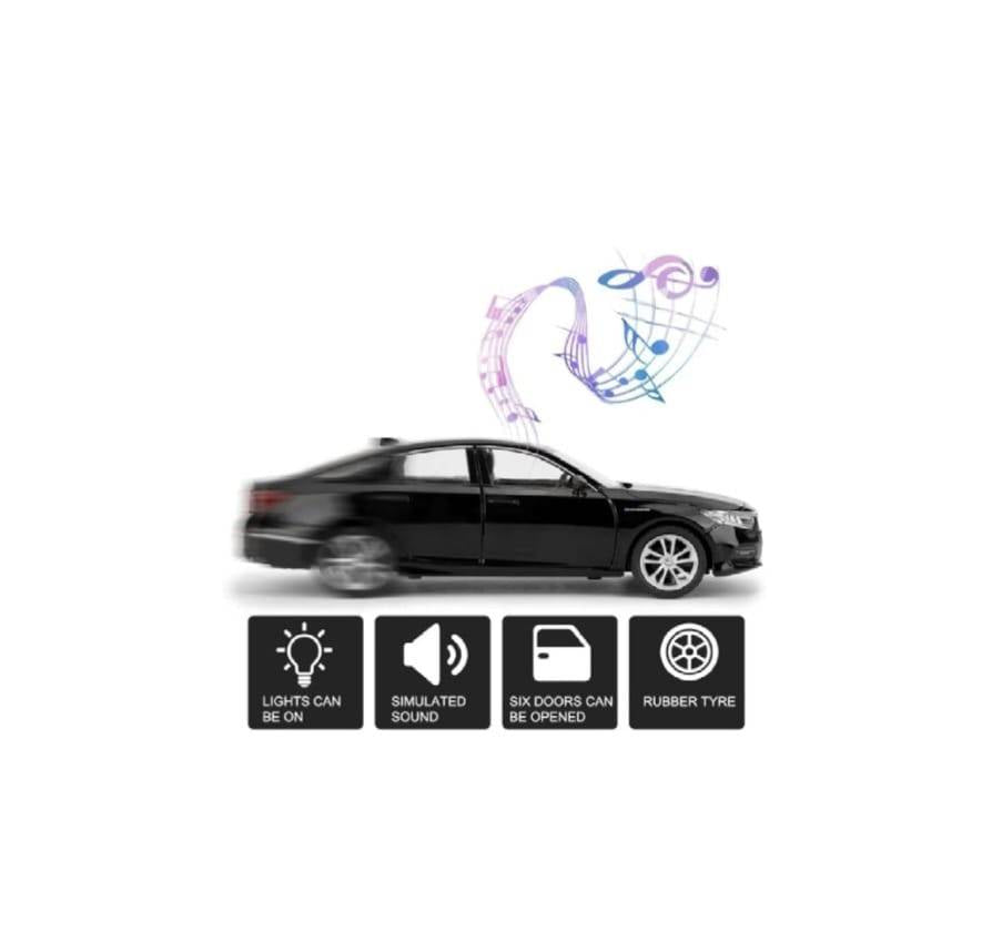 Masinuta metal mecanica, Honda Accord, 1:24, sunete, usi mobile, capota mobila, portbagaj mobil, negru, 20 cm