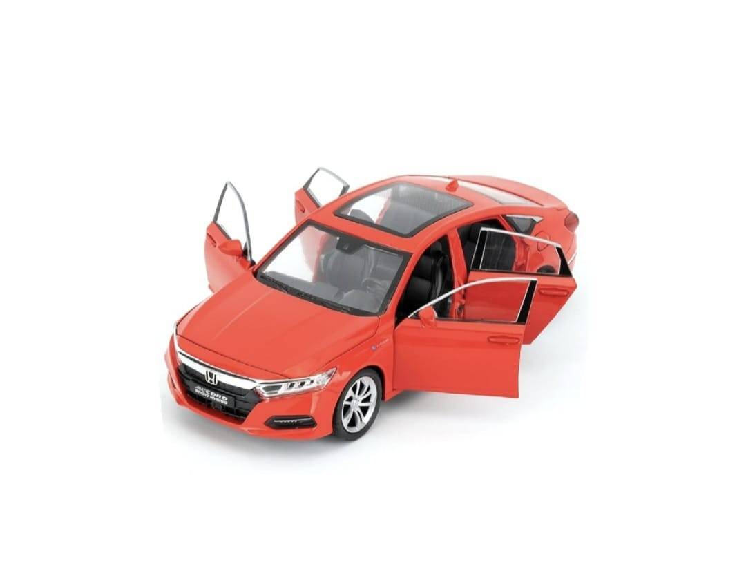 Masinuta metal mecanica, Honda Accord, 1:24, sunete, usi mobile, capota mobila, portbagaj mobil, rosu, 20 cm