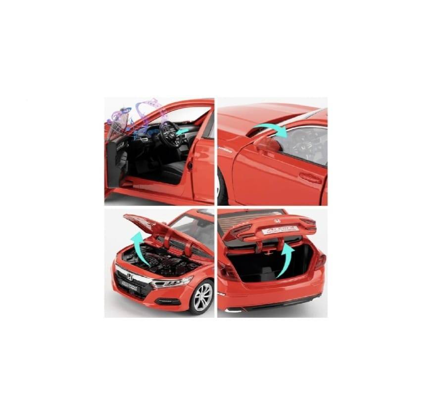 Masinuta metal mecanica, Honda Accord, 1:24, sunete, usi mobile, capota mobila, portbagaj mobil, rosu, 20 cm
