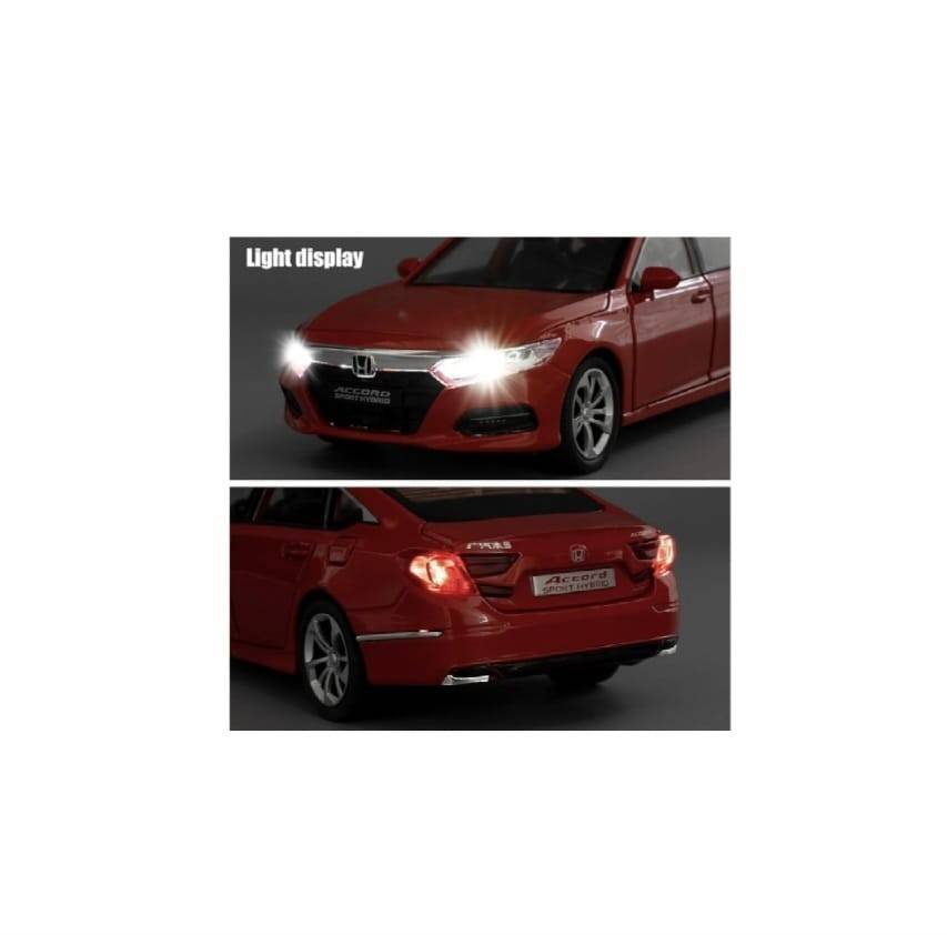 Masinuta metal mecanica, Honda Accord, 1:24, sunete, usi mobile, capota mobila, portbagaj mobil, rosu, 20 cm