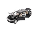 Masinuta metal mecanica, model BMW seria 7, scara 1:24, sunete, usi mobile, capota mobila, portbagaj mobil, negru, 20 cm