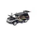 Masinuta metal mecanica, model Toyota SUV, Land Cruiser, scara 1:24, usi mobile, capota mobila, portbagaj mobil, negru, 19.5 