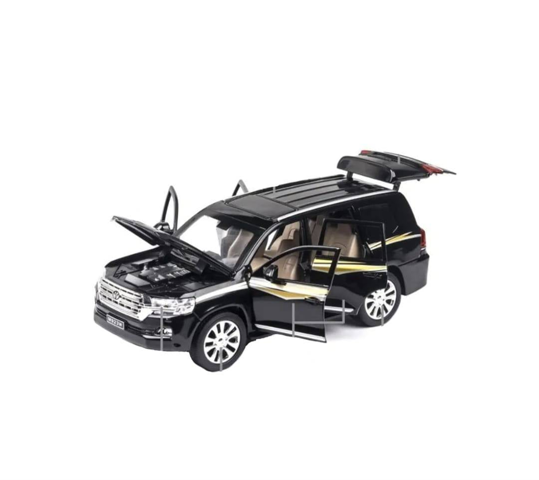 Masinuta metal mecanica, model Toyota SUV, Land Cruiser, scara 1:24, usi mobile, capota mobila, portbagaj mobil, negru, 19.5 