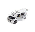 Masinuta metal mecanica, Nissan Patrol Y62, scara 1:32, sunete, usi mobile, capota mobila, portbagaj mobil, alb, 15 cm