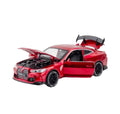 Masinuta metal mecanica, tip BMW M4 Coupe, 3 sunete, usi mobile, capota mobila, portbagaj mobil, rosu, 16 cm