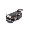 Masinuta metal mecanica, tip duba Toyota Hiace, 3 sunete, usi mobile, capota mobila, portbagaj mobil, negru, 16 cm
