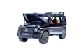 Masinuta metal mecanica, tip Mercedes Benz G800 Legierung, scara 1:28, 3 sunete, usi mobile, capota mobila, portbagaj mobil, 