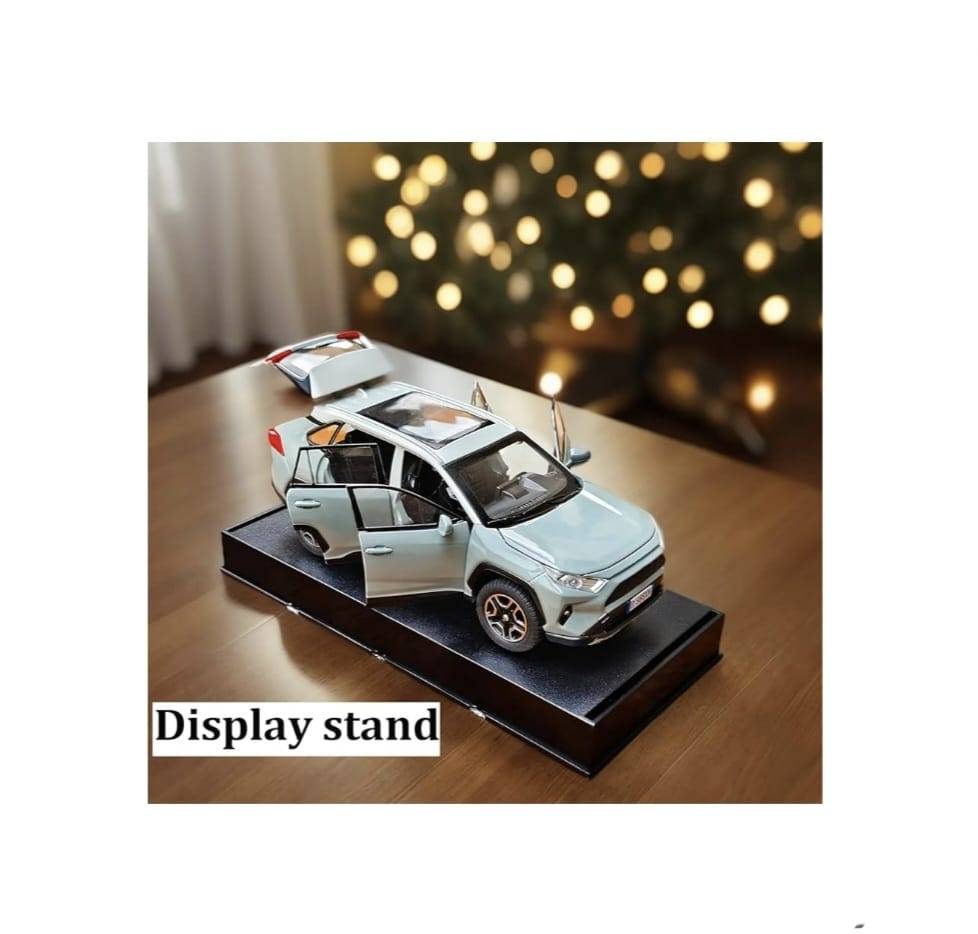 Masinuta metal mecanica, tip Toyota Rav 4, sunete, usi mobile, capota mobila, portbagaj mobil, gri, 15 cm