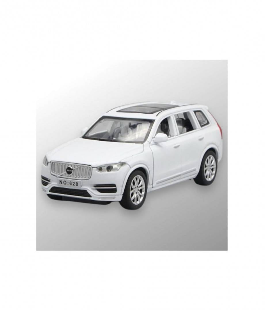 Masinuta metal mecanica, Volvo XC90, sunete, usi mobile, capota mobila, portbagaj mobil, alb, 16 cm