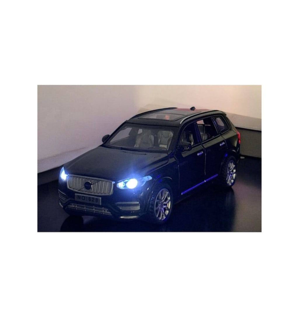 Masinuta metal mecanica, Volvo XC90, sunete, usi mobile, capota mobila, portbagaj mobil, negru, 16 cm
